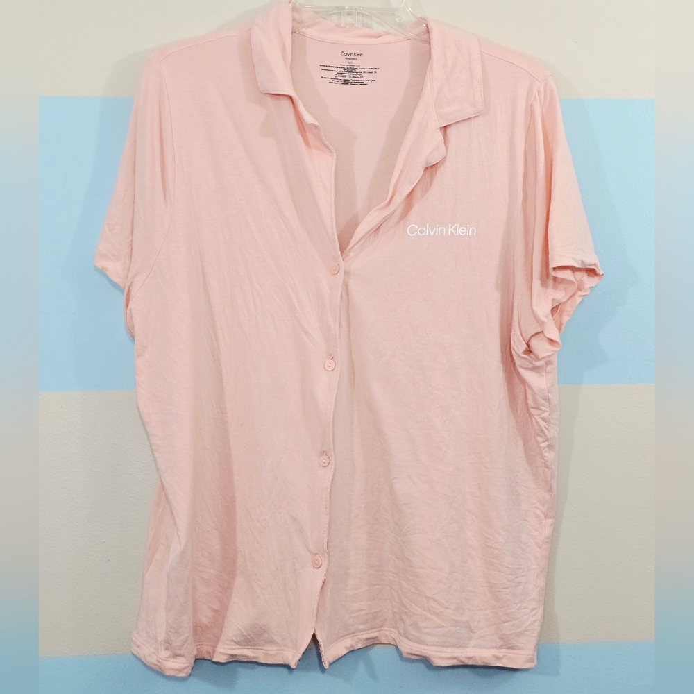Calvin Klein Pink Short Sleeve Pajama Set - Picture 4 of 6
